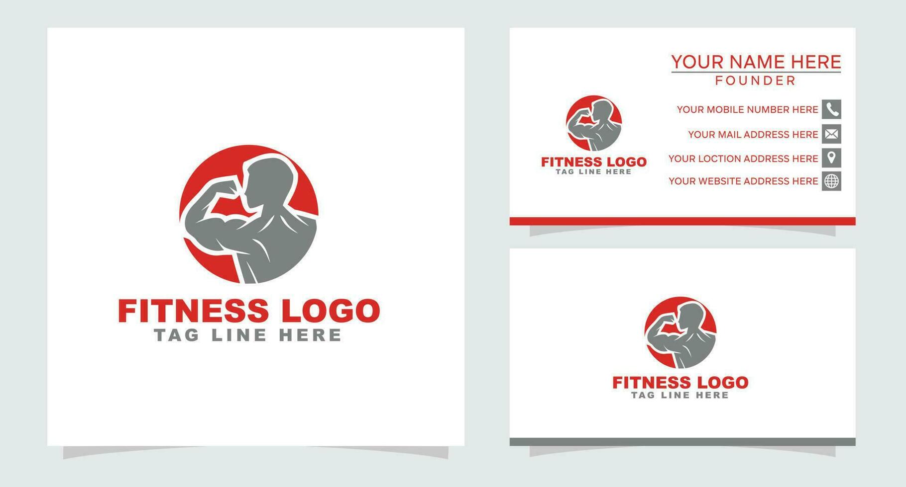 Bodybuilder Logos Vorlagen Satz. Vektor Objekt und Symbole zum Sport Etikett, Fitnessstudio Abzeichen, Fitness Logo