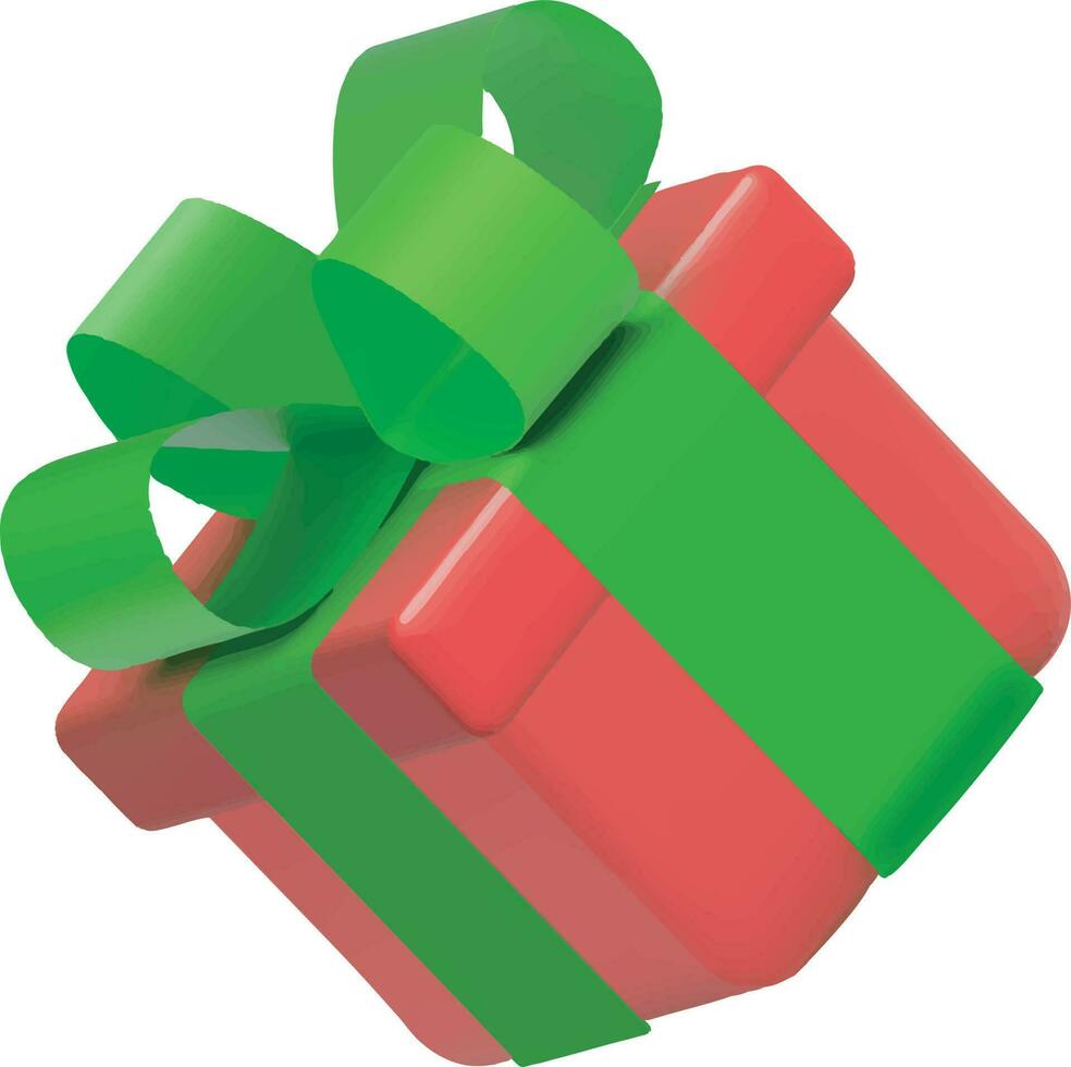 3D-Weihnachtsgeschenkbox vektor