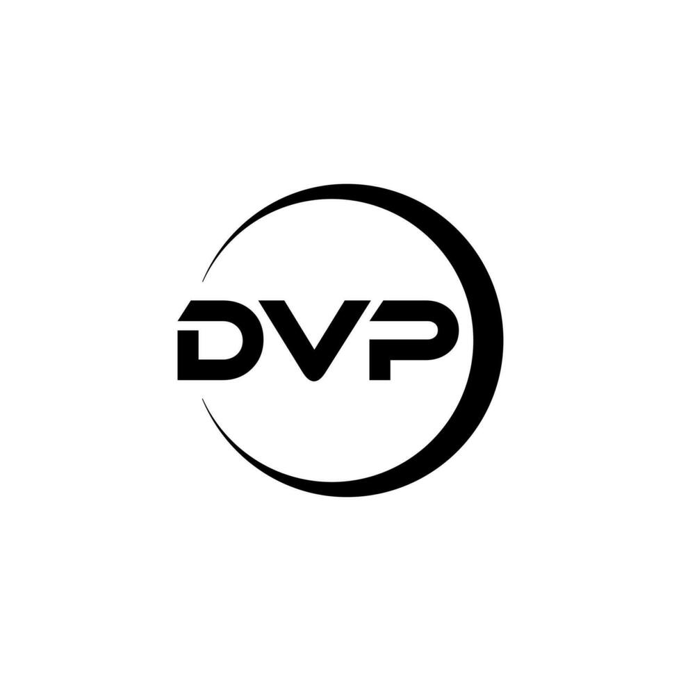 dvp brev logotyp design i illustration. vektor logotyp, kalligrafi mönster för logotyp, affisch, inbjudan, etc.