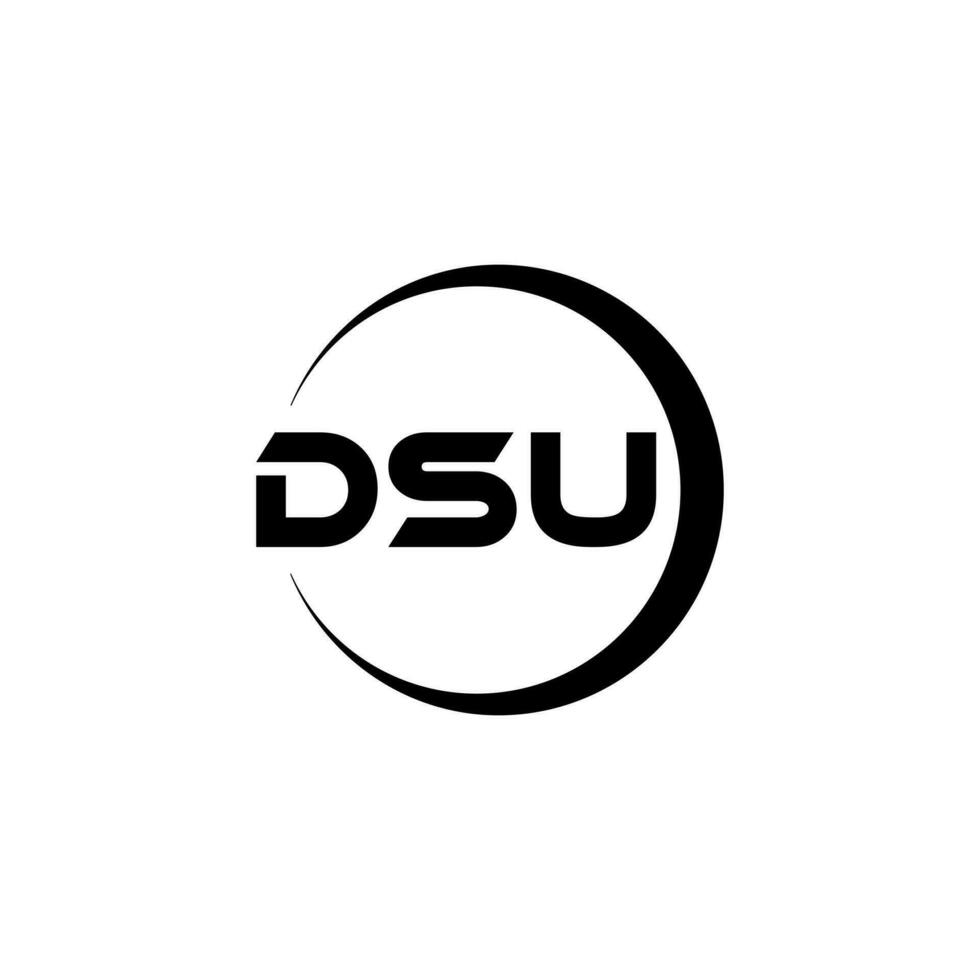 dsu brev logotyp design i illustration. vektor logotyp, kalligrafi mönster för logotyp, affisch, inbjudan, etc.