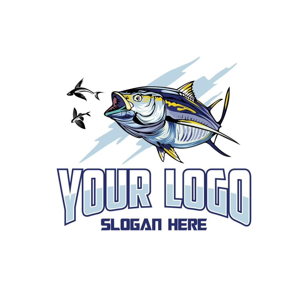 Vektor Logo Gelb Flosse Thunfisch Fisch