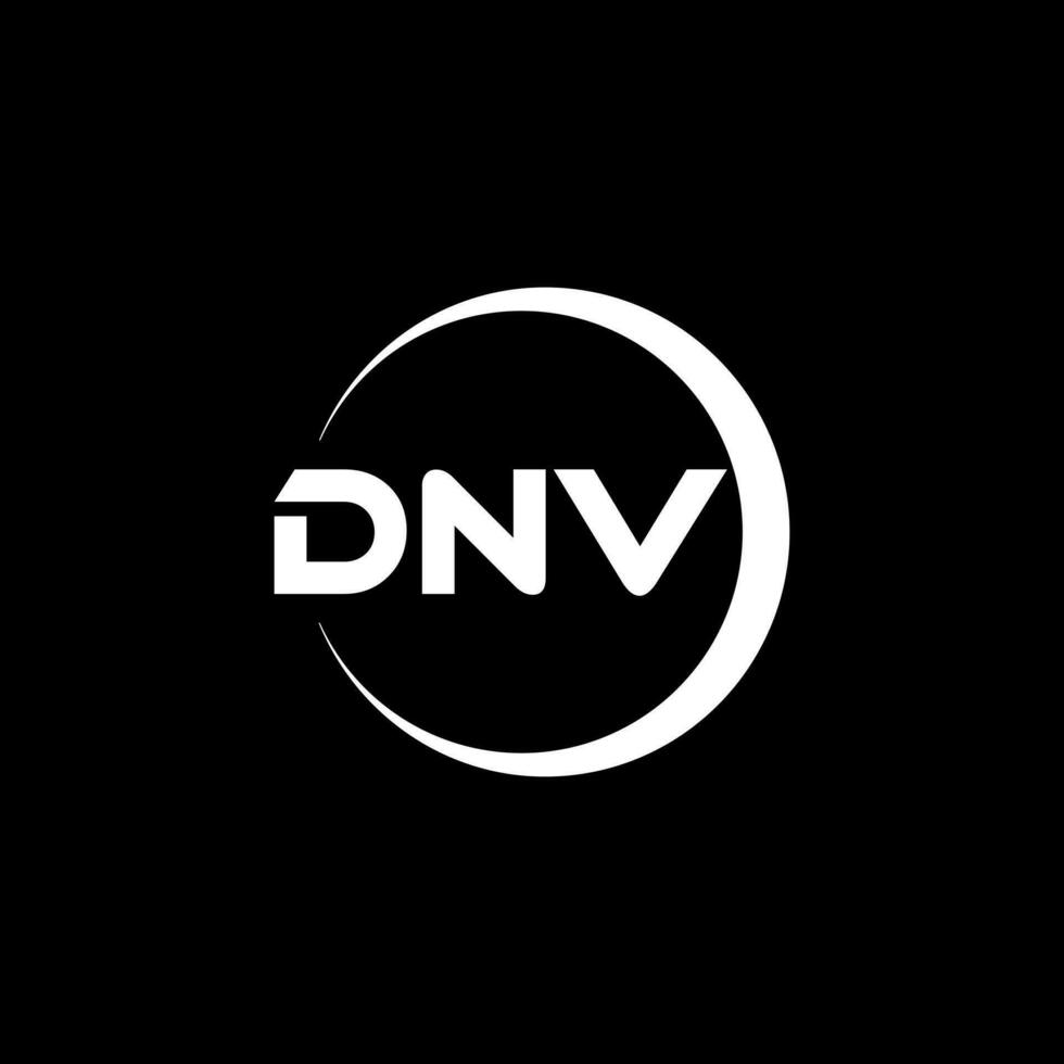 dnv brev logotyp design i illustration. vektor logotyp, kalligrafi mönster för logotyp, affisch, inbjudan, etc.