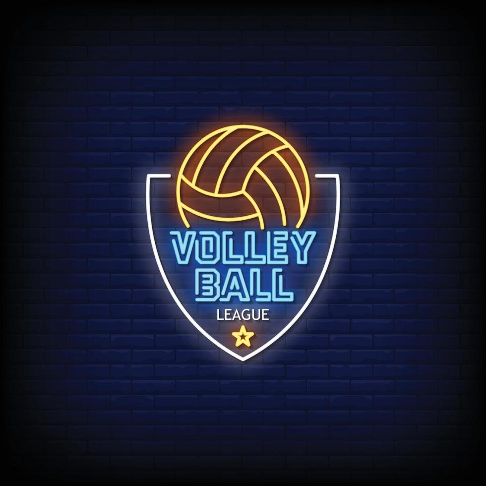 volleyboll liga neonskyltar vektor