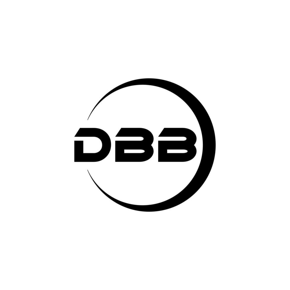 dbb brev logotyp design i illustration. vektor logotyp, kalligrafi mönster för logotyp, affisch, inbjudan, etc.