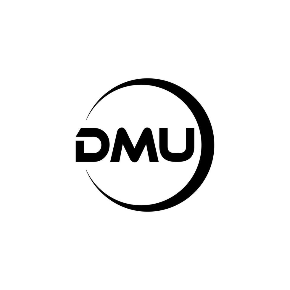 dmu brev logotyp design i illustration. vektor logotyp, kalligrafi mönster för logotyp, affisch, inbjudan, etc.