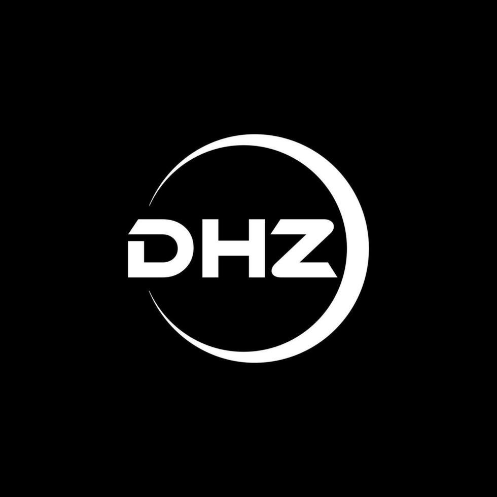 dhz brev logotyp design i illustration. vektor logotyp, kalligrafi mönster för logotyp, affisch, inbjudan, etc.