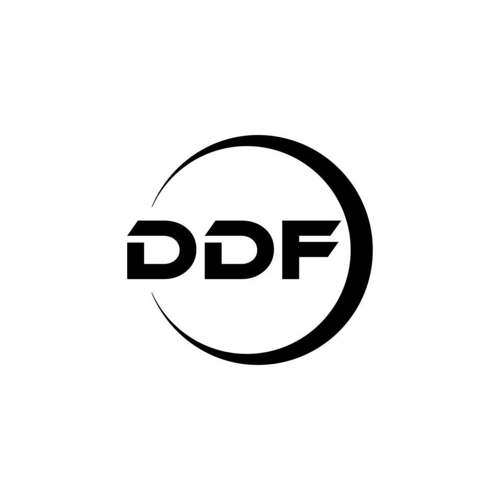 ddf brev logotyp design i illustration. vektor logotyp, kalligrafi mönster för logotyp, affisch, inbjudan, etc.