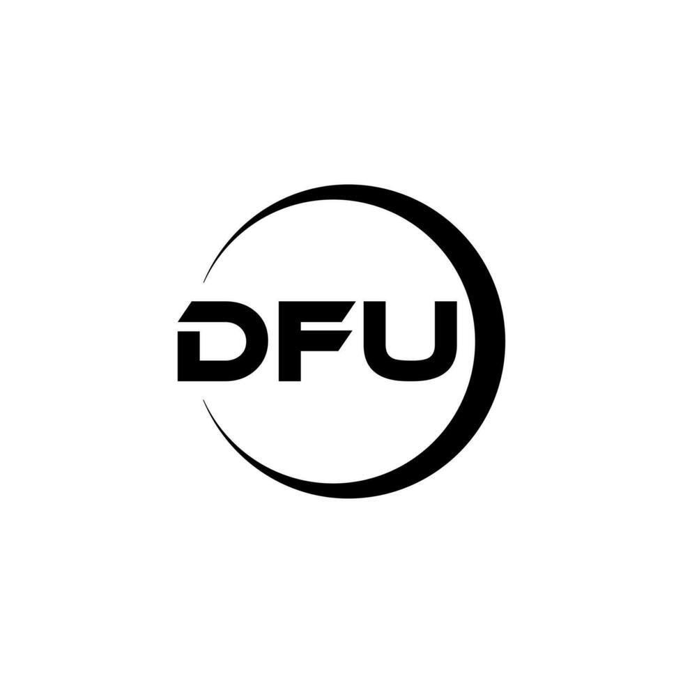 dfu brev logotyp design i illustration. vektor logotyp, kalligrafi mönster för logotyp, affisch, inbjudan, etc.