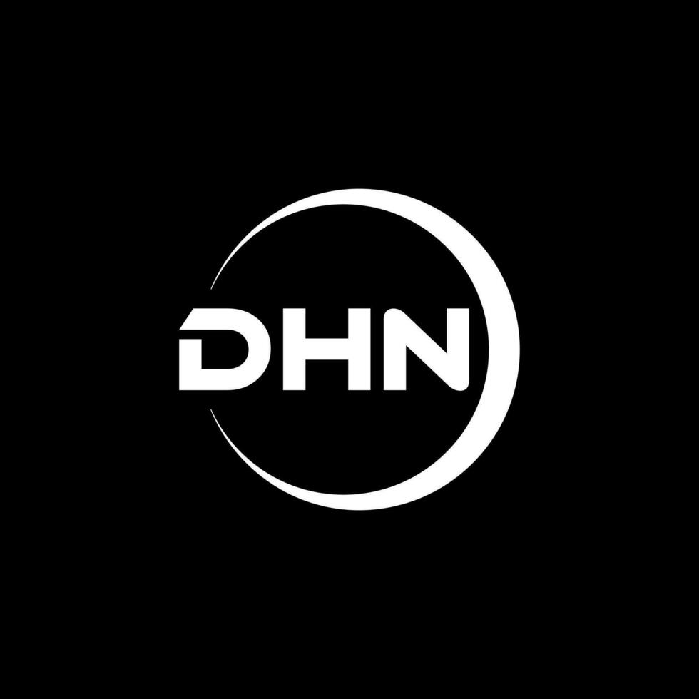 dhn brev logotyp design i illustration. vektor logotyp, kalligrafi mönster för logotyp, affisch, inbjudan, etc.