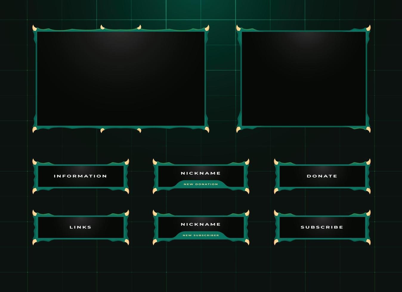 Twitch Streamer Panel Overlay Design-Set vektor