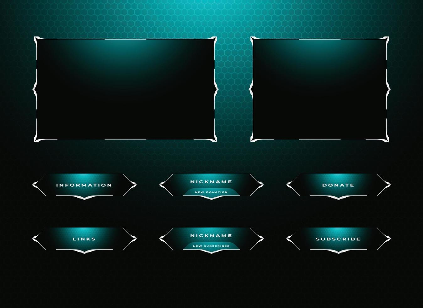 twitch streamer panel overlay design set vektor