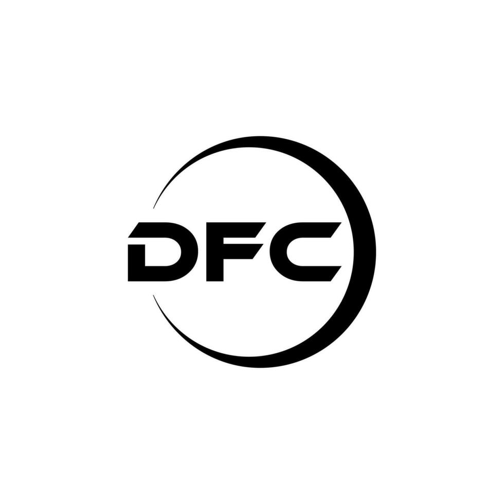 dfc brev logotyp design i illustration. vektor logotyp, kalligrafi mönster för logotyp, affisch, inbjudan, etc.