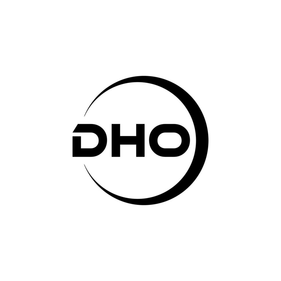 dho brev logotyp design i illustration. vektor logotyp, kalligrafi mönster för logotyp, affisch, inbjudan, etc.