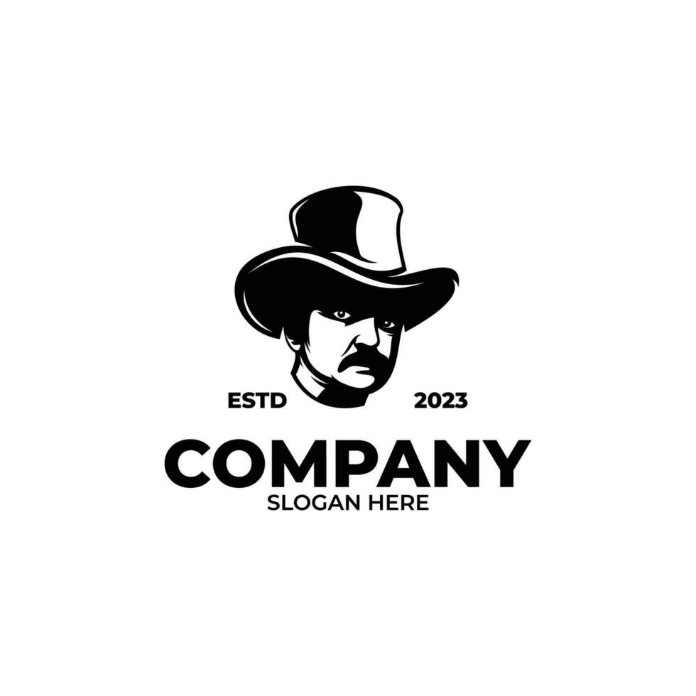 Gentleman oben Hut Logo Design Inspiration vektor