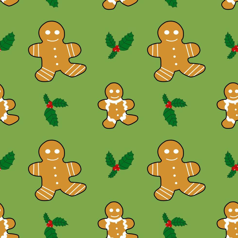 Weihnachten Lebkuchen Kekse nahtlos Muster Hintergrund. vektor