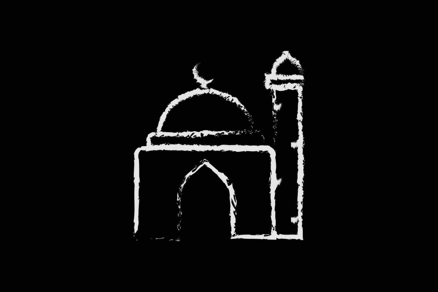 Moschee Symbol. Symbol verbunden zu islamisch Moschee. Kreide Symbol Stil Design. einfach Vektor Design editierbar