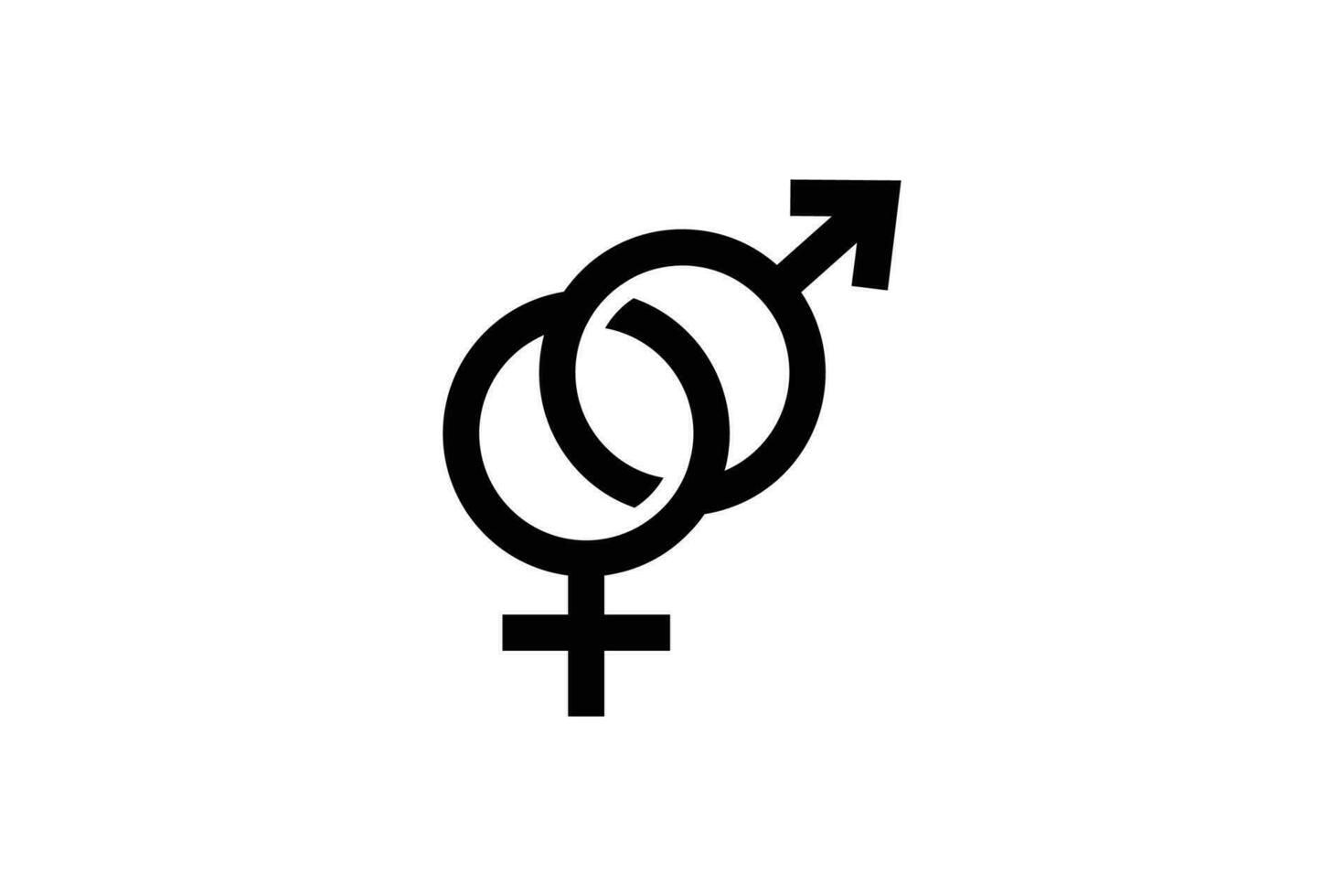 heterosexuell Geschlecht Symbol Symbol. männlich und weiblich unterzeichnen. Symbol verbunden zu Geschlecht. Linie Symbol Stil Design. einfach Vektor Design editierbar