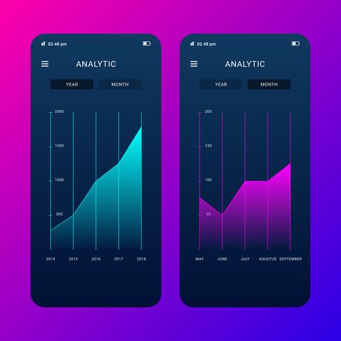 Mobilt UI-paket för uppgiftshanteraren på bakgrunden Flat Vector Illustration