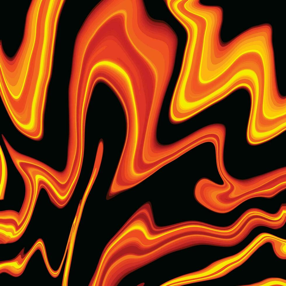 ein schwarz und Gelb Flammen Flüssigkeit Hintergrund mit ein Muster von Streifen und Linien vektor