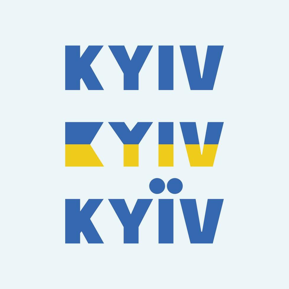 kyiv Ukraine Typografie Designs isoliert Vektor. Gruppe von kyiv Stadt Text Banner Zeichen, zum T-Shirts, Poster, Postkarten und Mehr vektor