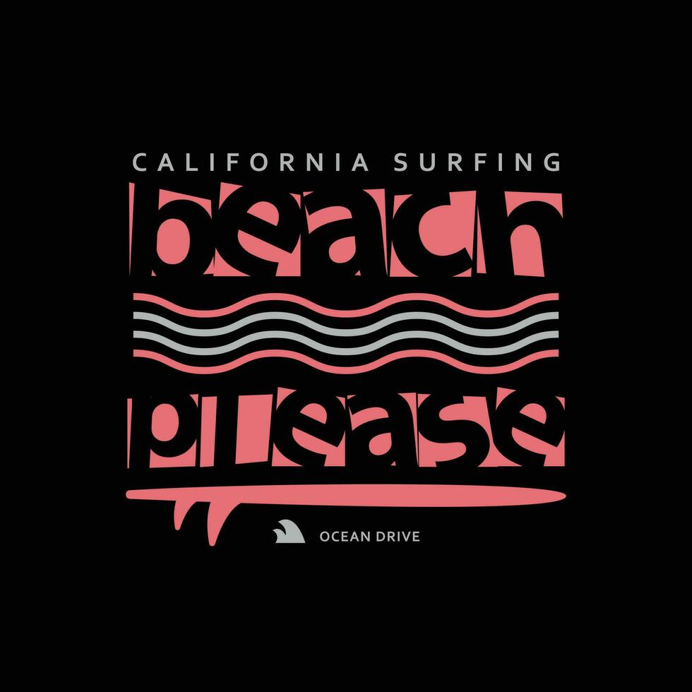 california beach illustration typografi. perfekt för t-shirtdesign vektor