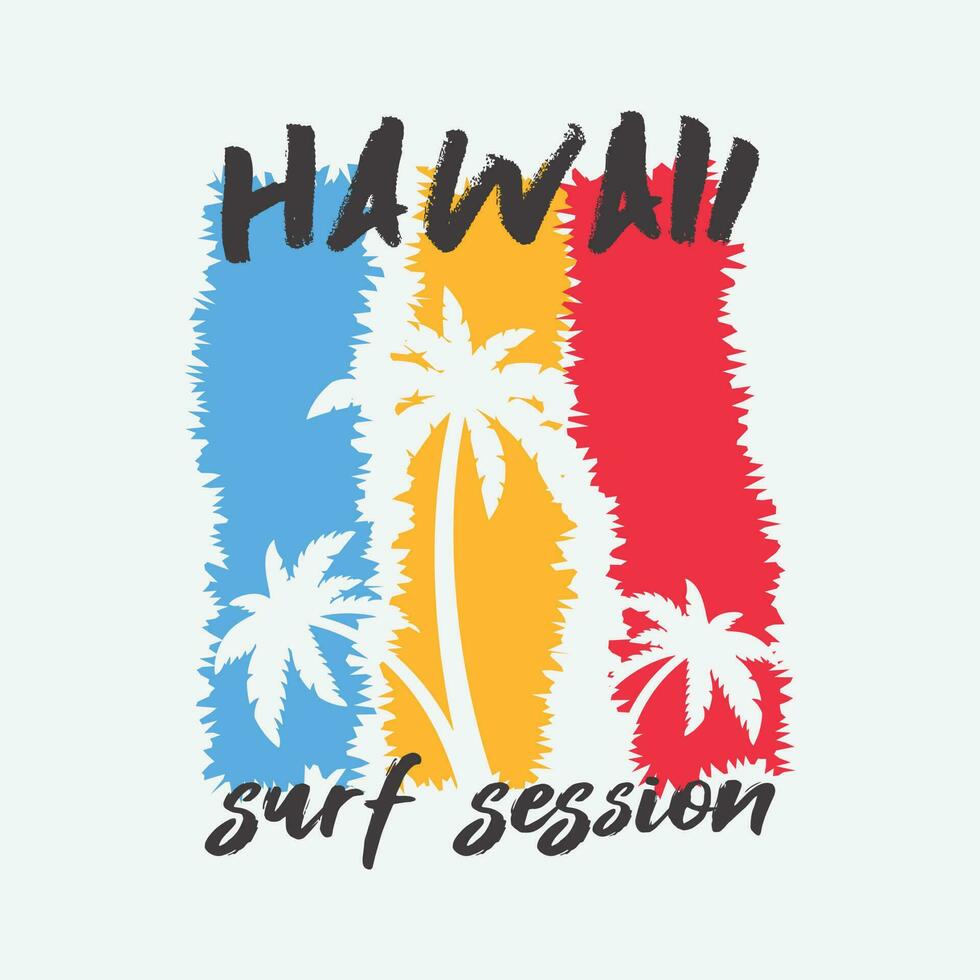 Hawaii Surfen Strand Illustration Typografie. perfekt zum t Hemd Design vektor