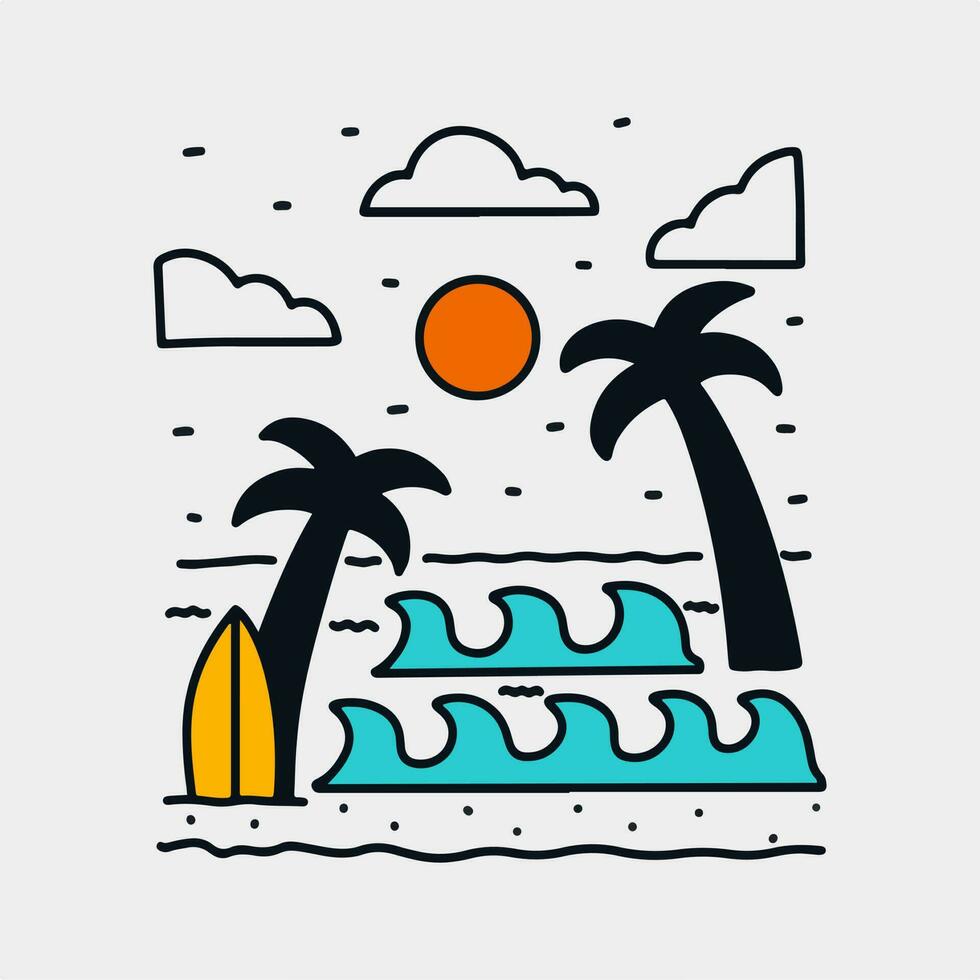 de element av sommar strand vektor design illustration