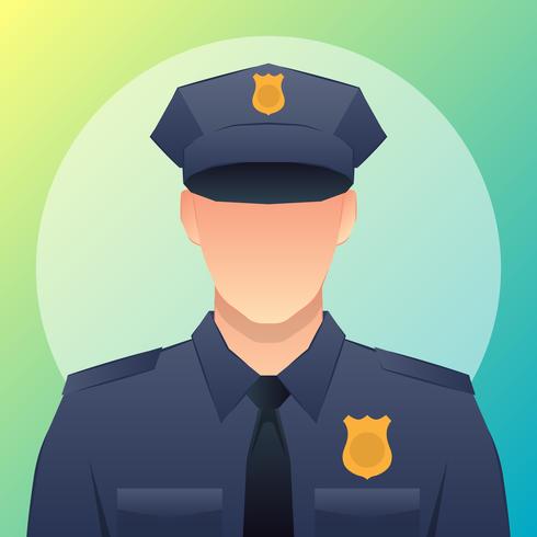 Polis Officer Avatar Illustration vektor