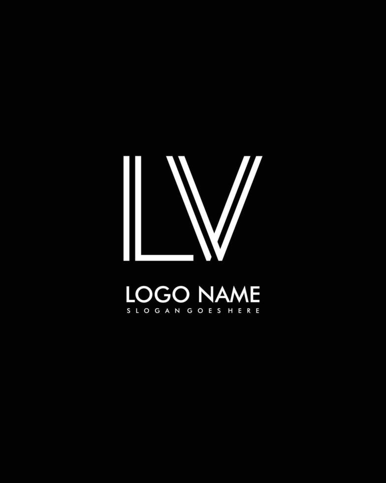 lv första minimalistisk modern abstrakt logotyp vektor