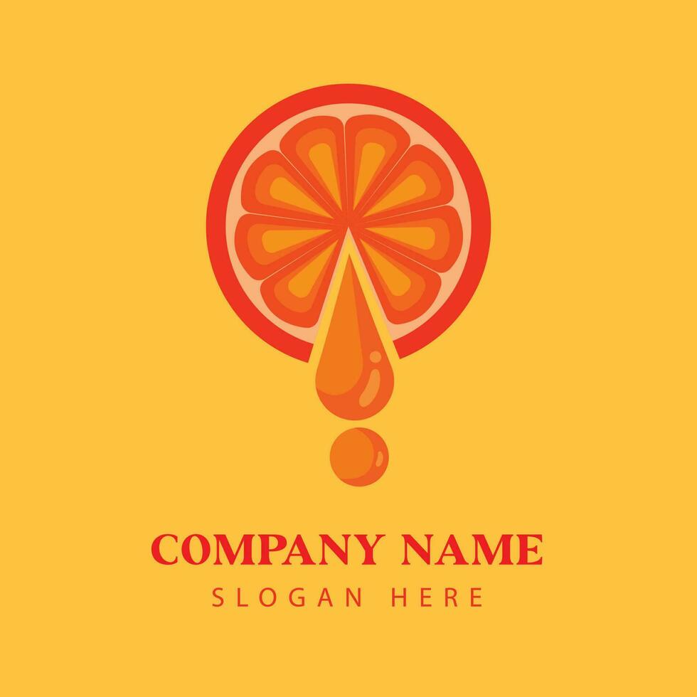 Orange Scheibe mit fallen Vektor Logo Design