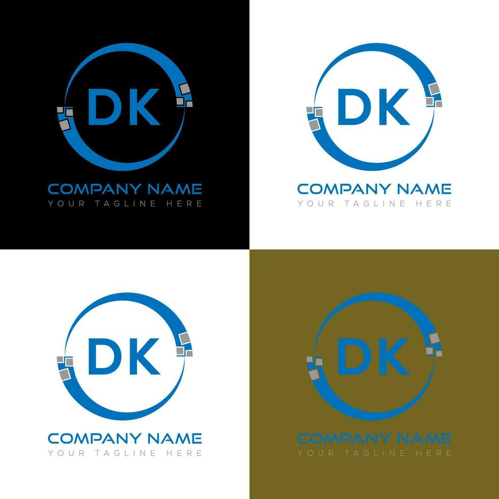 kreatives design des k-buchstaben-logos. dk einzigartiges Design. vektor
