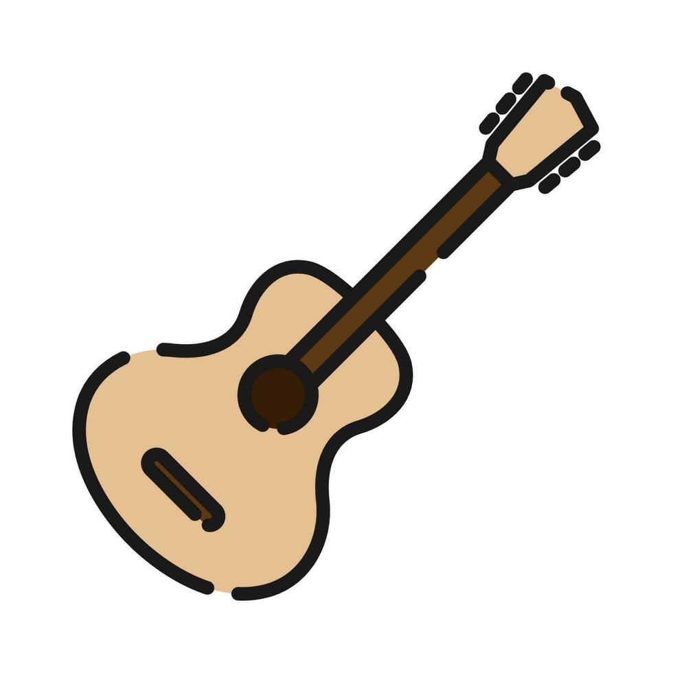 akustisch Gitarre Symbol, Vektor Illustration