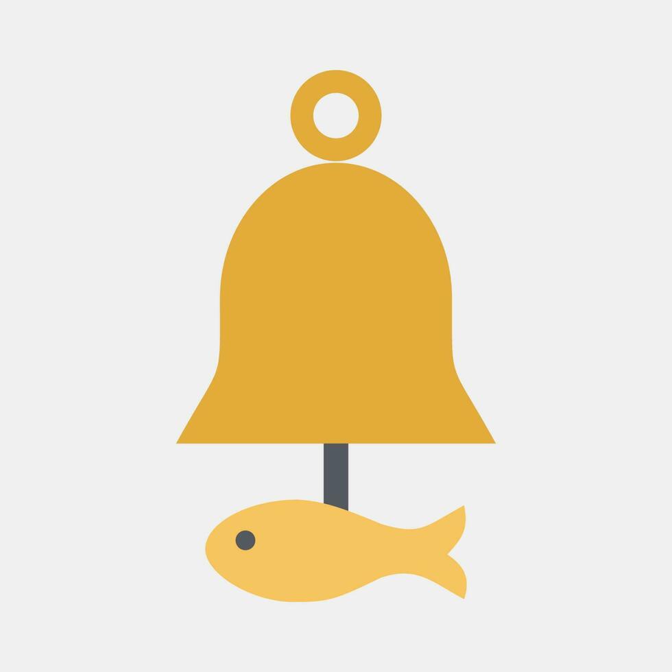 Symbol Fisch Wind Glockenspiel. Süd Korea Elemente. Symbole im eben Stil. gut zum Drucke, Poster, Logo, Werbung, Infografiken, usw. vektor