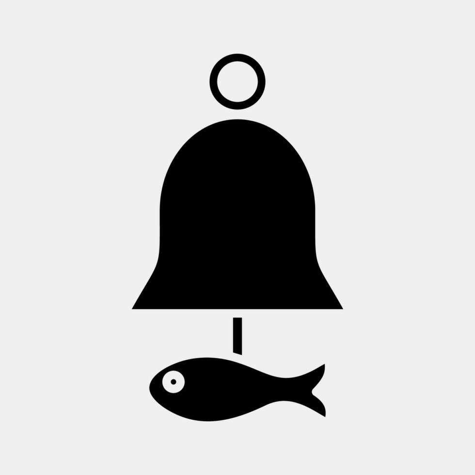 Symbol Fisch Wind Glockenspiel. Süd Korea Elemente. Symbole im Glyphe Stil. gut zum Drucke, Poster, Logo, Werbung, Infografiken, usw. vektor