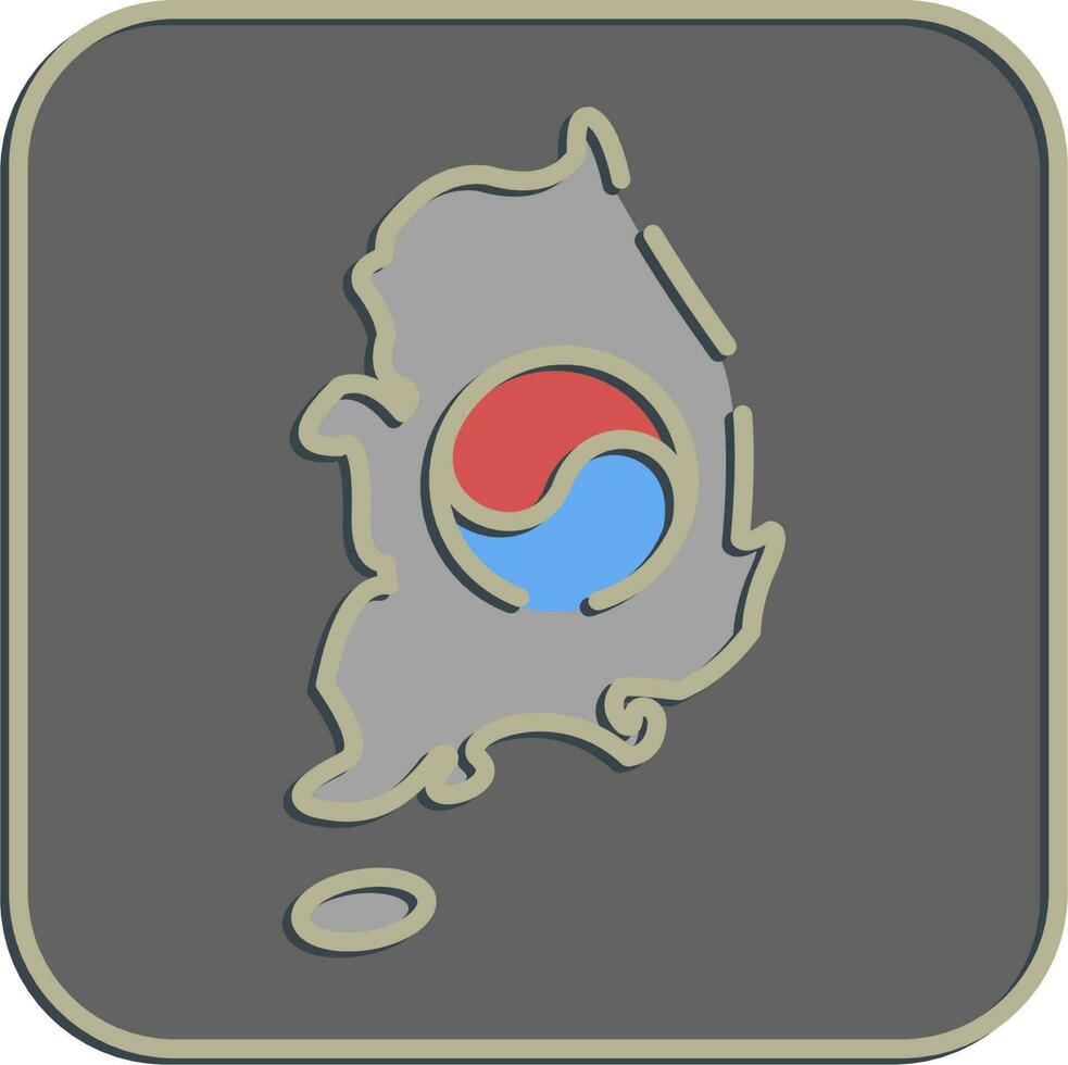ikon söder korea Karta. söder korea element. ikoner i instansad stil. Bra för grafik, affischer, logotyp, annons, infografik, etc. vektor