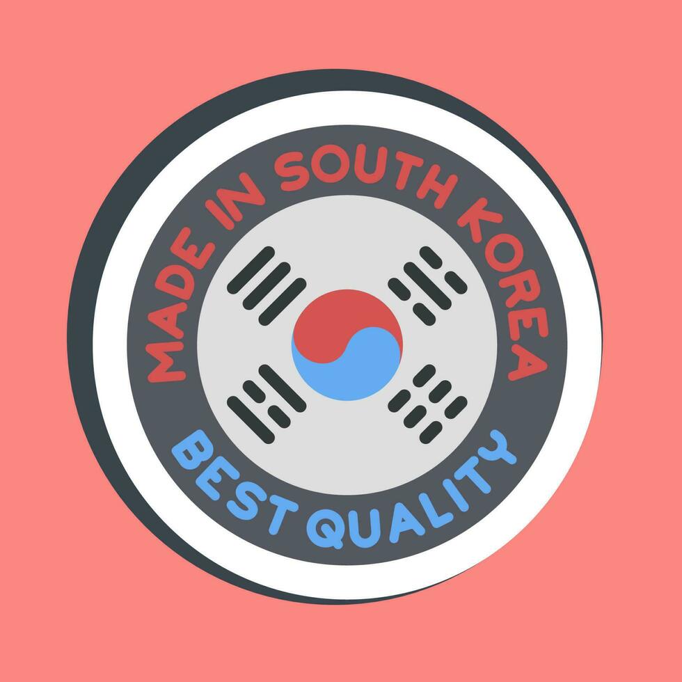 Aufkleber gemacht im Süd Korea. Süd Korea Elemente. gut zum Drucke, Poster, Logo, Werbung, Infografiken, usw. vektor