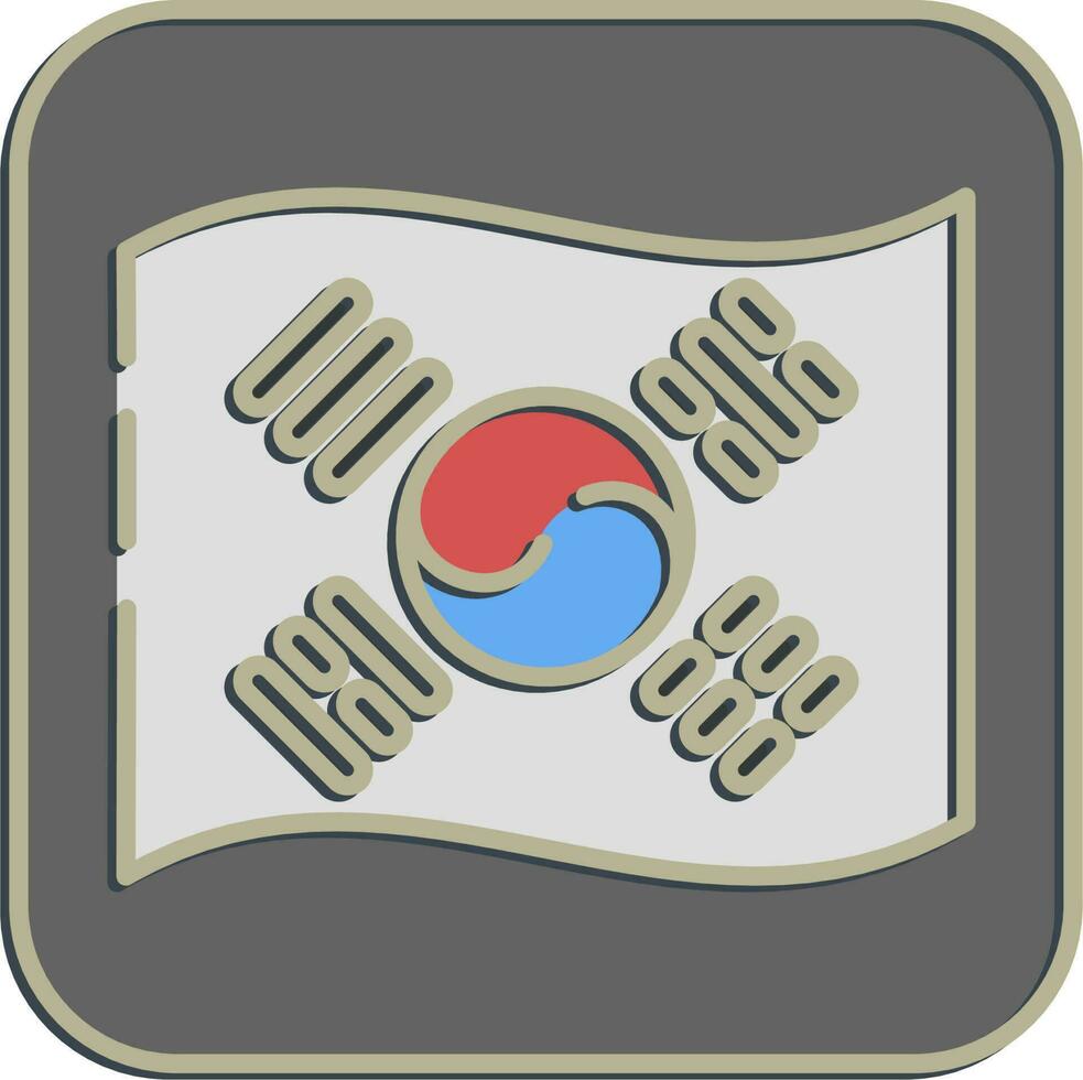 Symbol Süd Koreanisch Flagge. Süd Korea Elemente. Symbole im geprägt Stil. gut zum Drucke, Poster, Logo, Werbung, Infografiken, usw. vektor