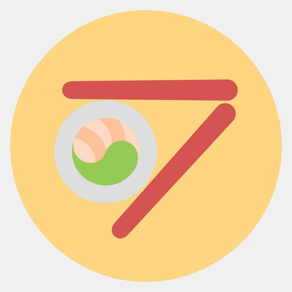 ikon sushi. söder korea element. ikoner i Färg para stil. Bra för grafik, affischer, logotyp, annons, infografik, etc. vektor