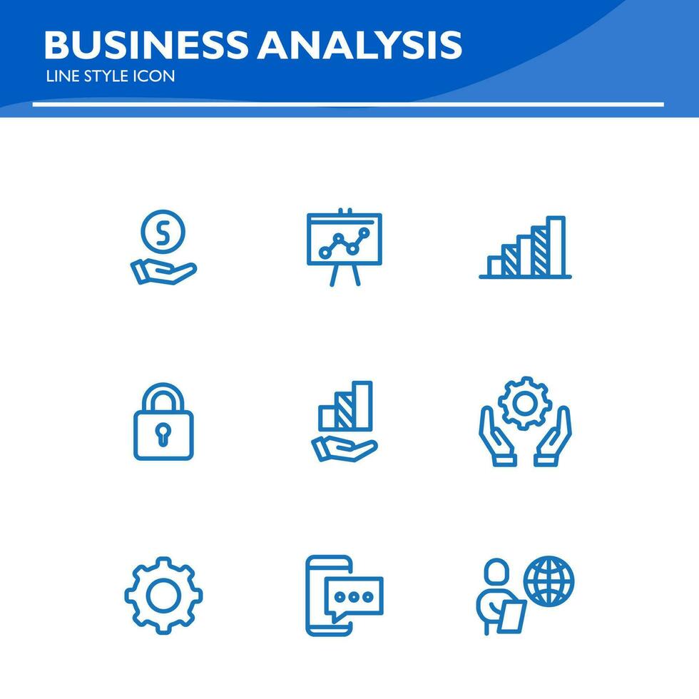 Geschäft Analyse Linie Symbol Planung, Finanzierung, gewähren, Publikum, Präsentation, Marketing vektor