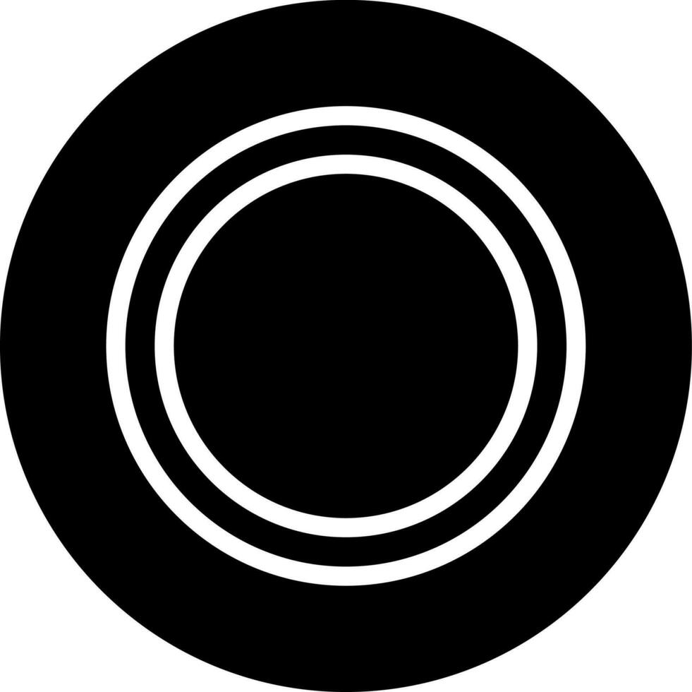 Teller Symbol im schwarz und Weiß Farbe. vektor