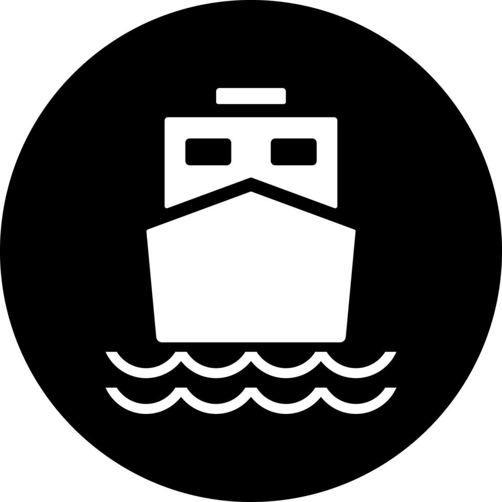 schwarz und Weiß Schiff Symbol im eben Stil. vektor