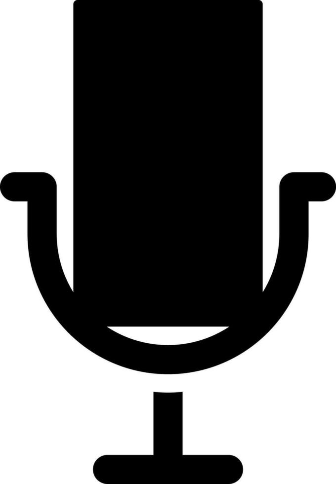 schwarz und Weiß Illustration von Mikrofon Symbol. vektor