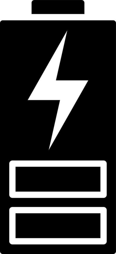 niedrig Batterie Glyphe Symbol im eben Stil. vektor