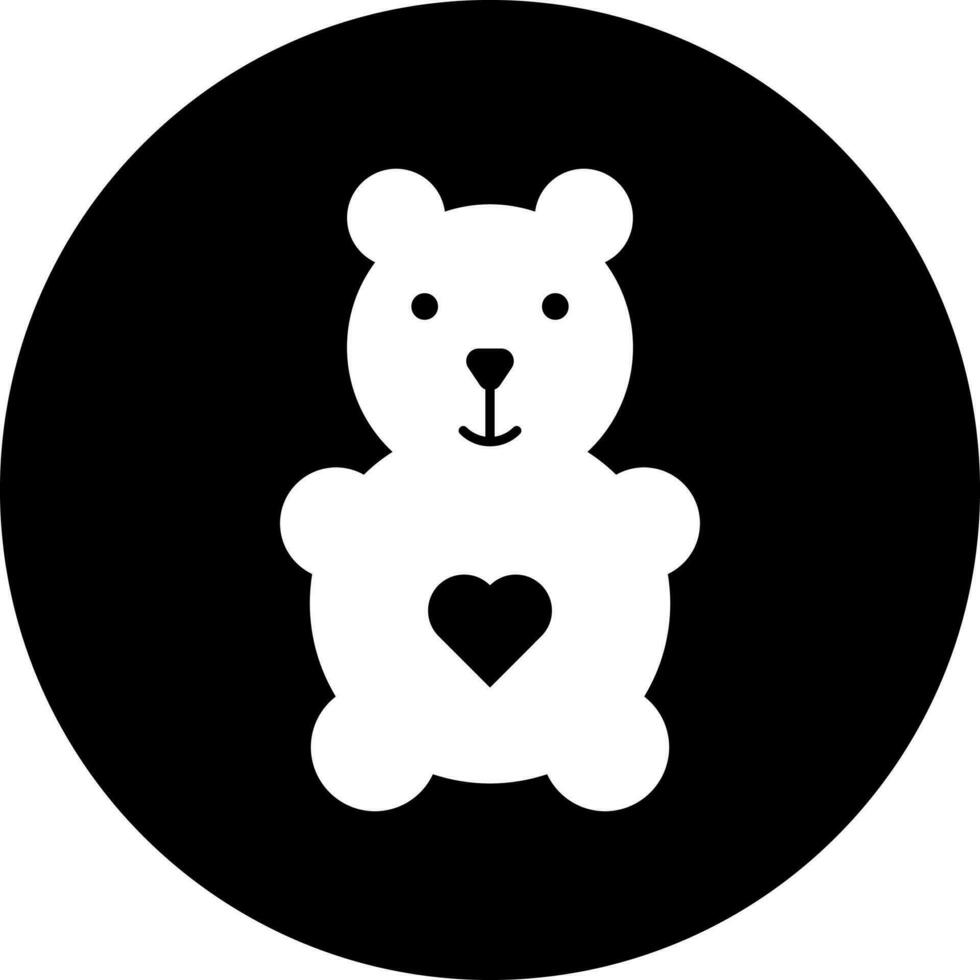 teddy Björn ikon i svart och vit Färg. vektor