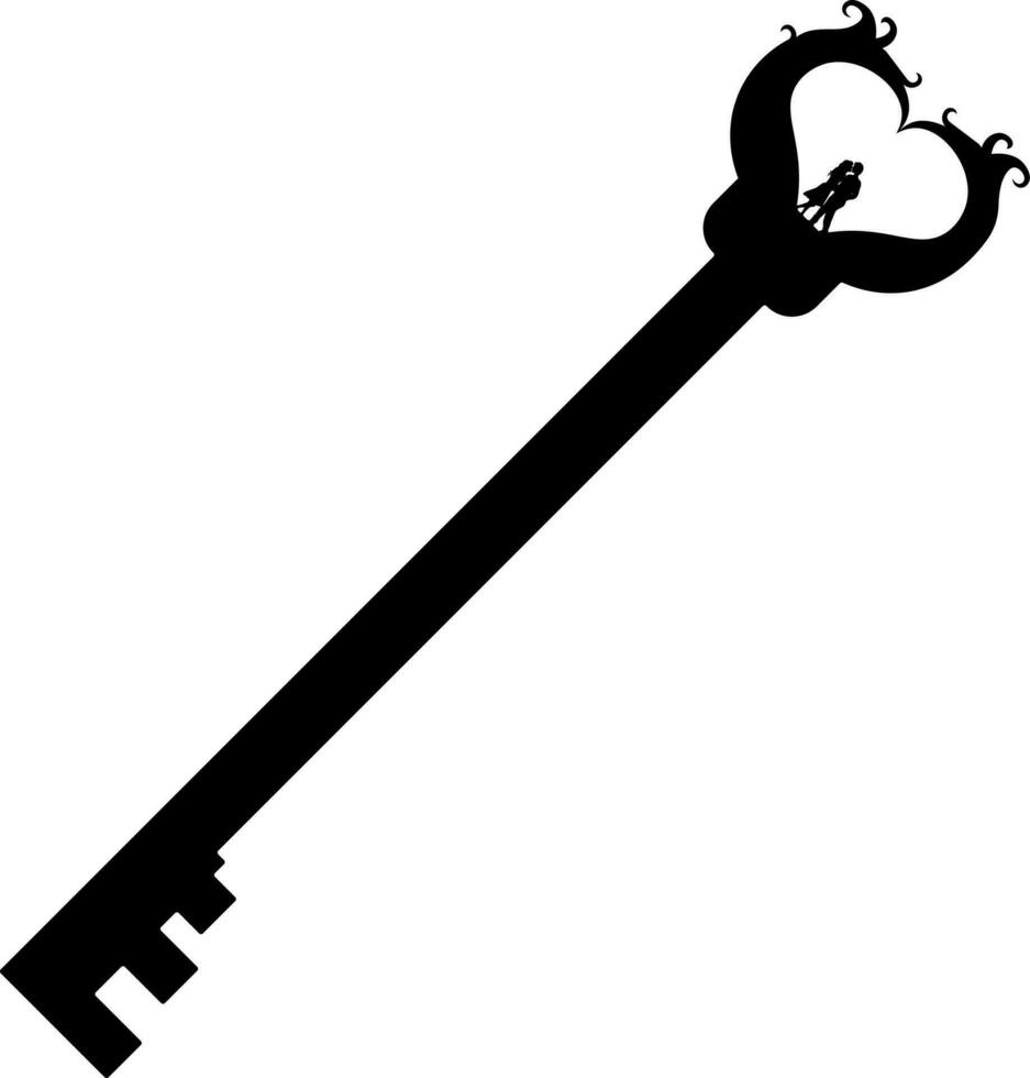 Vektor Illustration von Liebe Schlüssel Symbol.