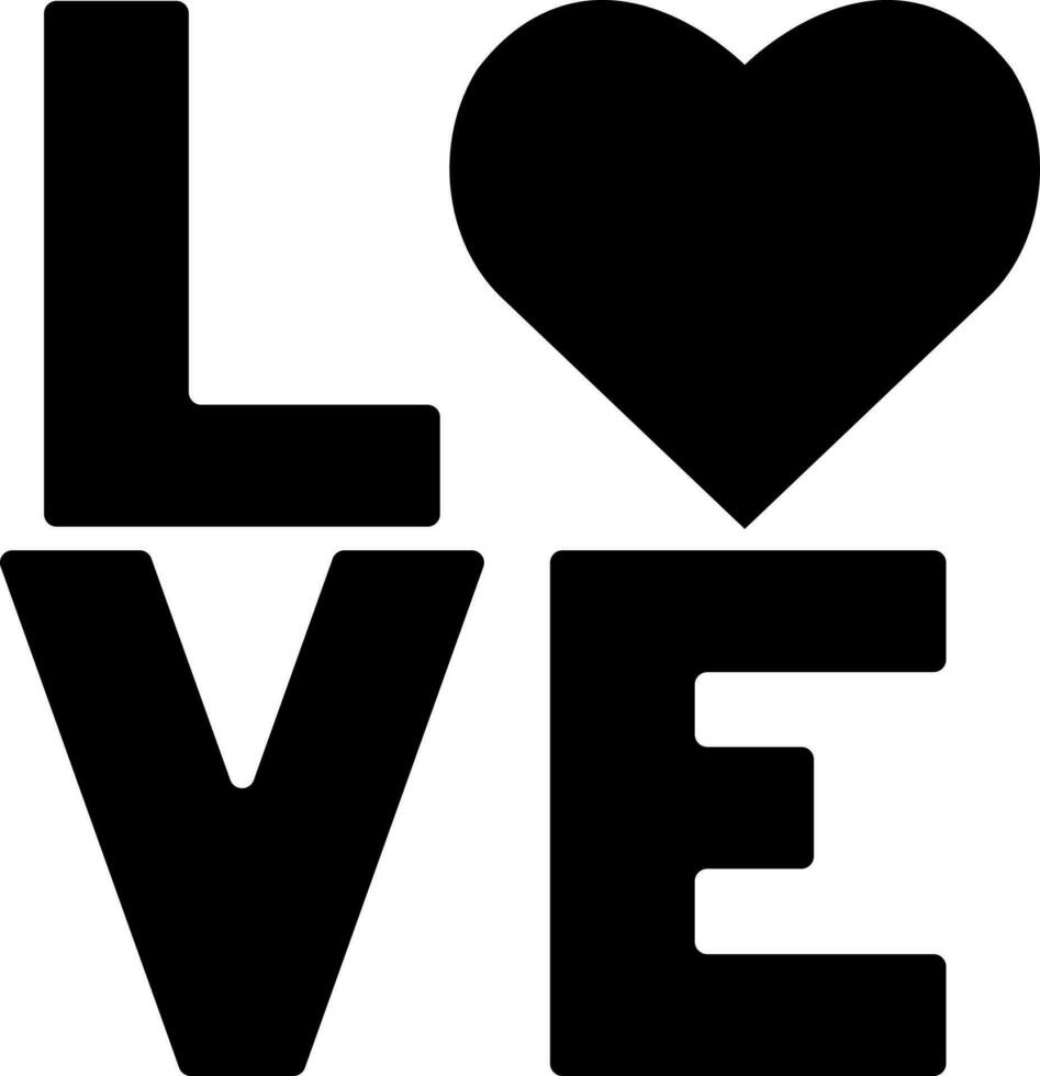 kärlek text eller text symbol i svart Färg. vektor
