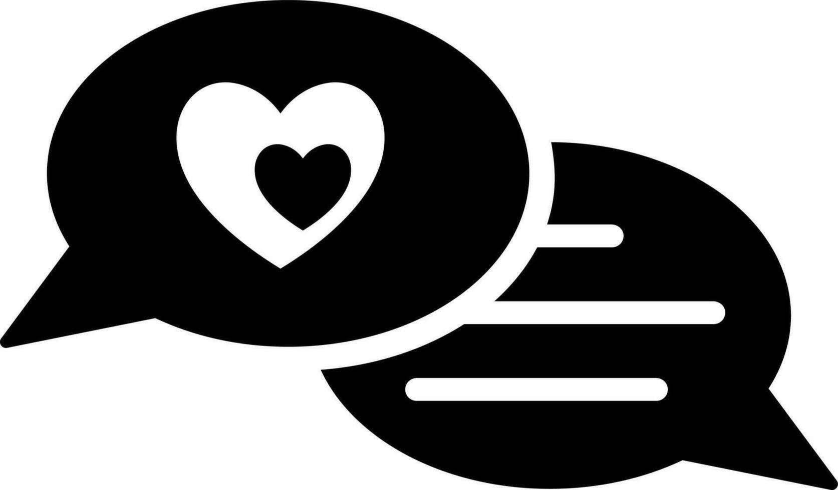 Illustration von Liebe oder Liebling Botschaft Glyphe Symbol. vektor