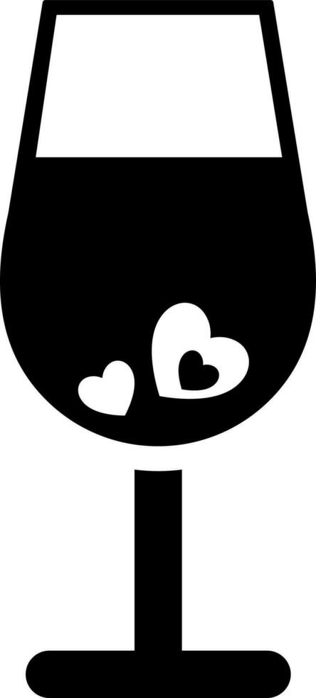 hjärta symbol med vin glas glyf ikon. vektor