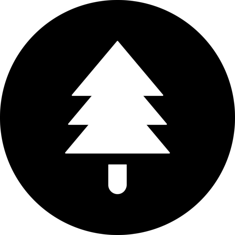 svart och vit jul träd ikon i platt stil. vektor