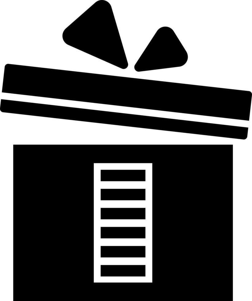 schwarz und Weiß Illustration von Geschenk Box Symbol. vektor